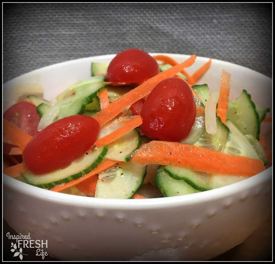Veggie Ribbon Salad with Honey Thyme Vinaigrette